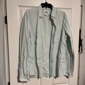 Lacoste Men's Light Green Striped Shirt Jacket